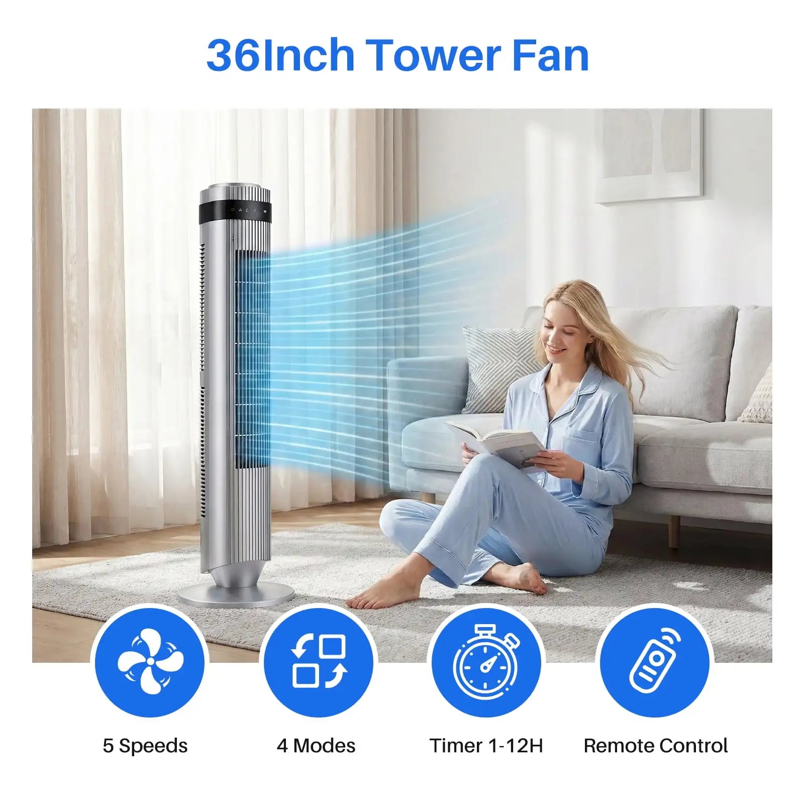 WhisperCool Bladeless Tower Fan