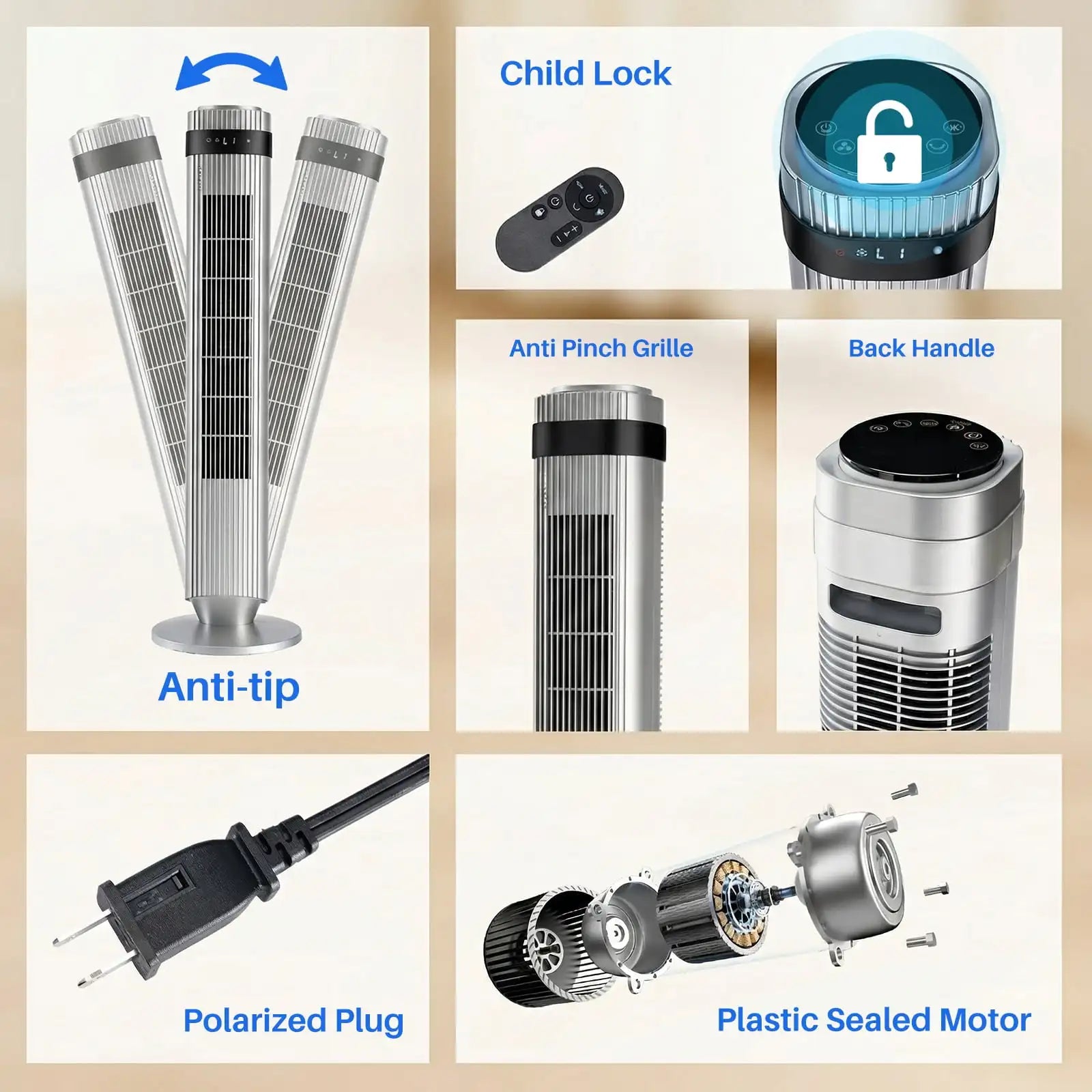 WhisperCool Bladeless Tower Fan
