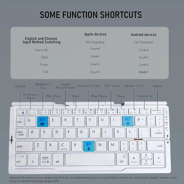 Compact Foldable Bluetooth Keyboard