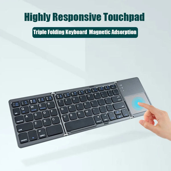 Foldable Wireless Keyboard with Touchpad