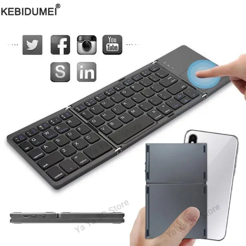 Foldable Wireless Keyboard with Touchpad
